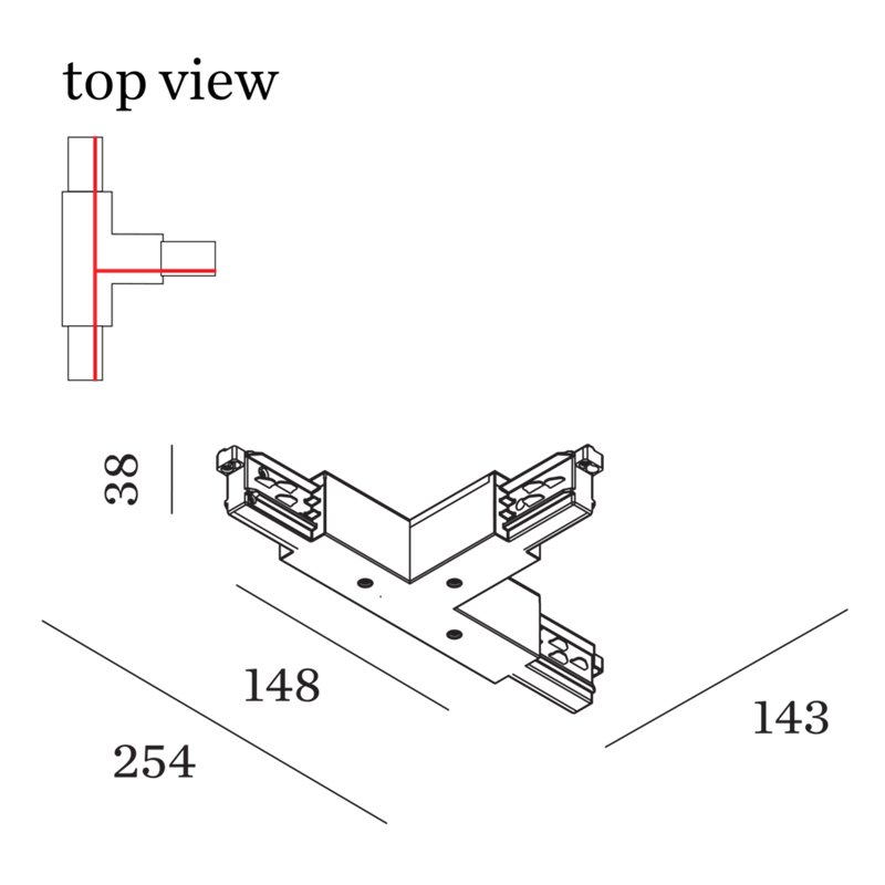 Wever & Ducré T-Connector 1.0 3-Phase Track