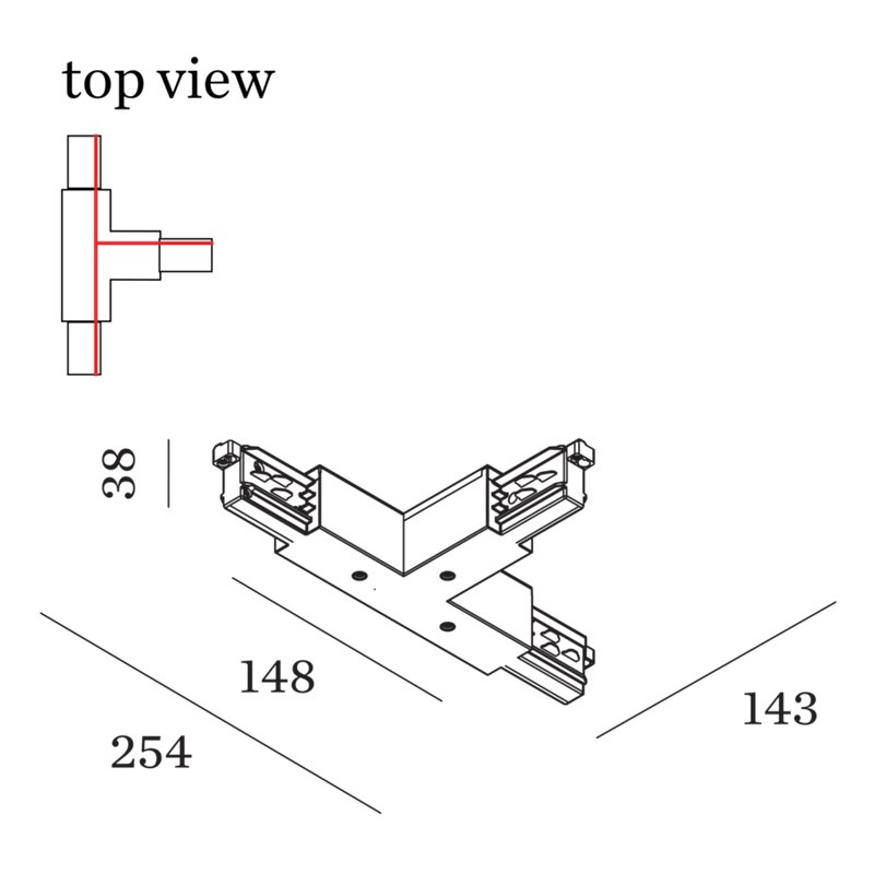 Wever & Ducré T-Connector 3.0 3-Phase Track