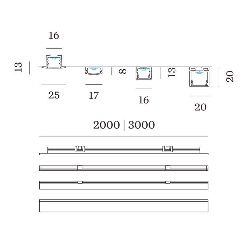 Wever & Ducré Ilane LED COB Strip IP20 2.0M 15W/M 1250 lm/M LED strip