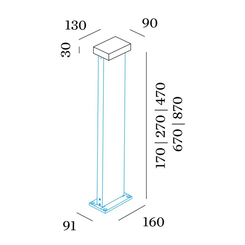 Wever & Ducré Palos Carré 2.0 Lampadaire extérieur
