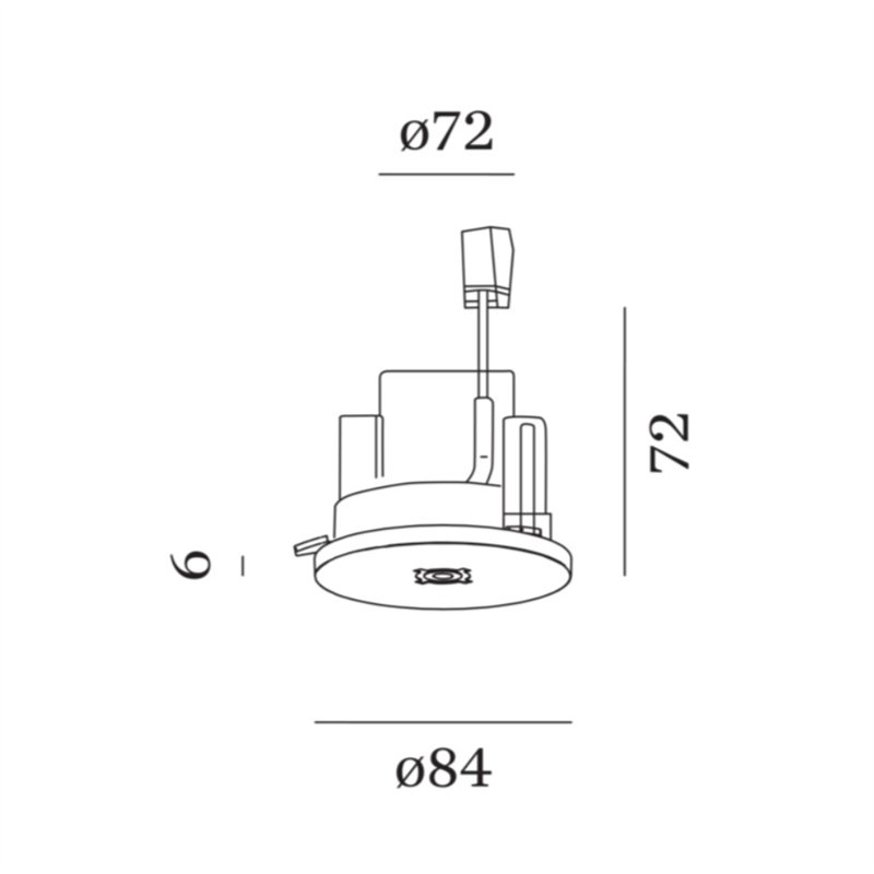 Wever & Ducré SUSP SINGLE CEILING BASE SEMI REC 1.5 ROUND