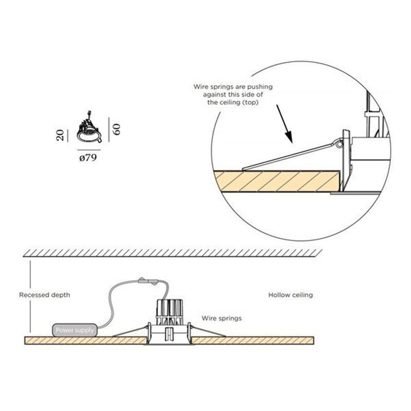 Wever & Ducré Deep Adjust Petit 1.0 LED Drahtfedern Einbaustrahler