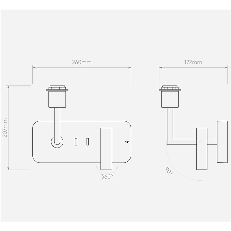 Astro Side by Side USB C | Wandlampe