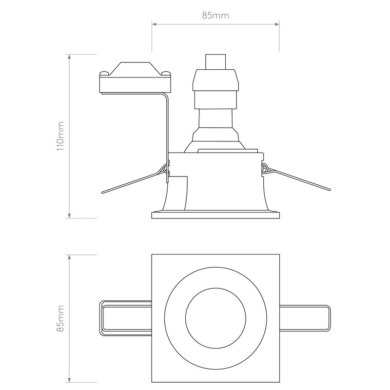 Astro Minima Square Fixed IP65 | Einbauspot