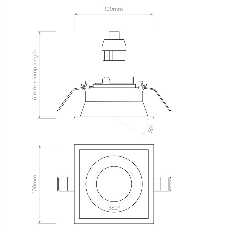 Astro Minima Slimline Square Adjustable Fire-Rated | Einbauspot