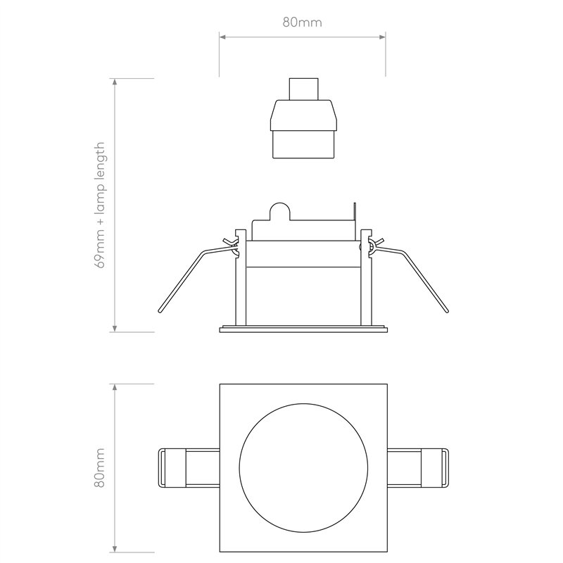 Astro Pinhole Slimline Square Fixed Fire-Rated IP65 | Spot encastré