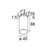 Modular Minude Semi-Recessed Adjustable 45 1x LED DE | Einbauspot
