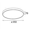 Modular Flat Moon Suspended Up/Down 950 2x LED DI | Lampe à suspension