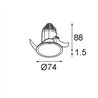 Modular Modest Recessed 74 (Leaf Springs) 1x IP55 LED DE | Spot encastré
