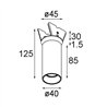 Modular Nyto Semi-Recessed Adjustable 40 1x LED DE | Spot encastré