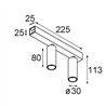 Modular Nyto Surface Adjustable 30 Square 2x LED DE | Plafonnier / Applique