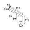 Modular Nyto Surface Adjustable 40 Square 2x LED DE | Plafonnier / Applique