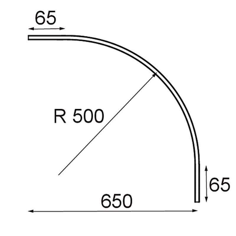 Modular Track 48V Cover Curved 90°