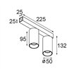 Modular Nyto Surface Adjustable 50 Square 2x LED DE | Plafonnier / Applique