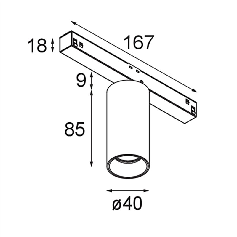 Modular Nyto Track 48V Adjustable 40 1x LED | Schienenbeleuchtung