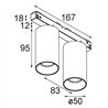 Modular Nyto Track 48V Adjustable 50 2x LED | Éclairage sur rail