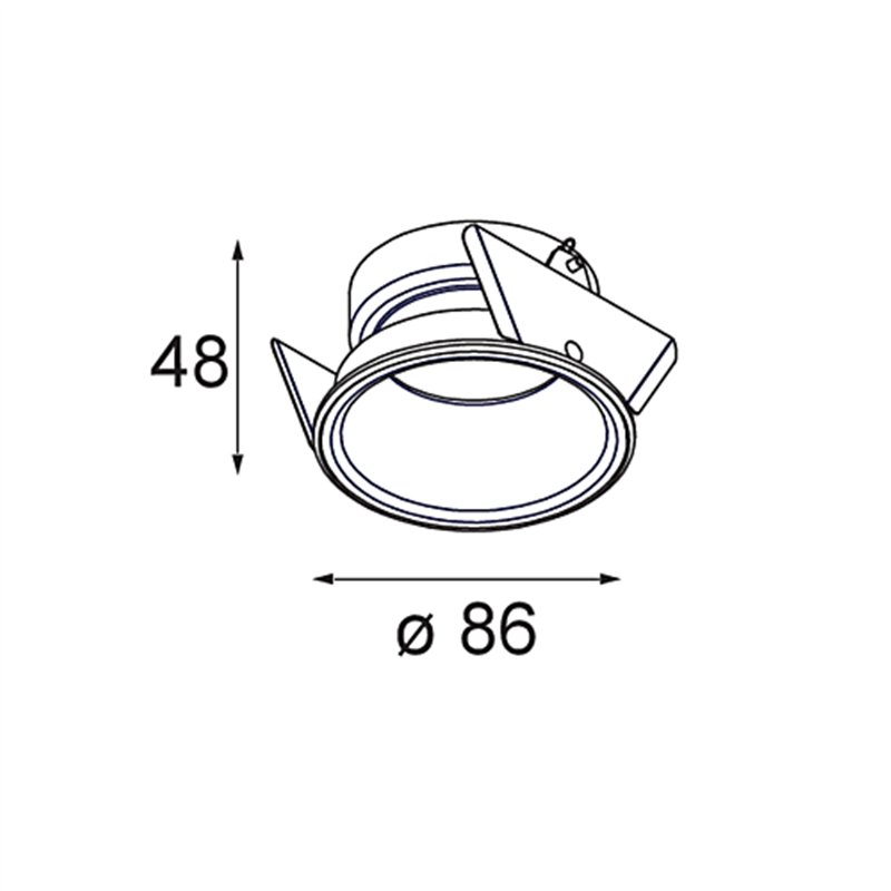 Modular Lotis Round Recessed 86 1x IP55 M-LED DE | Spot encastré