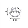 Modular Lotis Round Recessed 86 1x IP55 M-LED DE | Spot encastré
