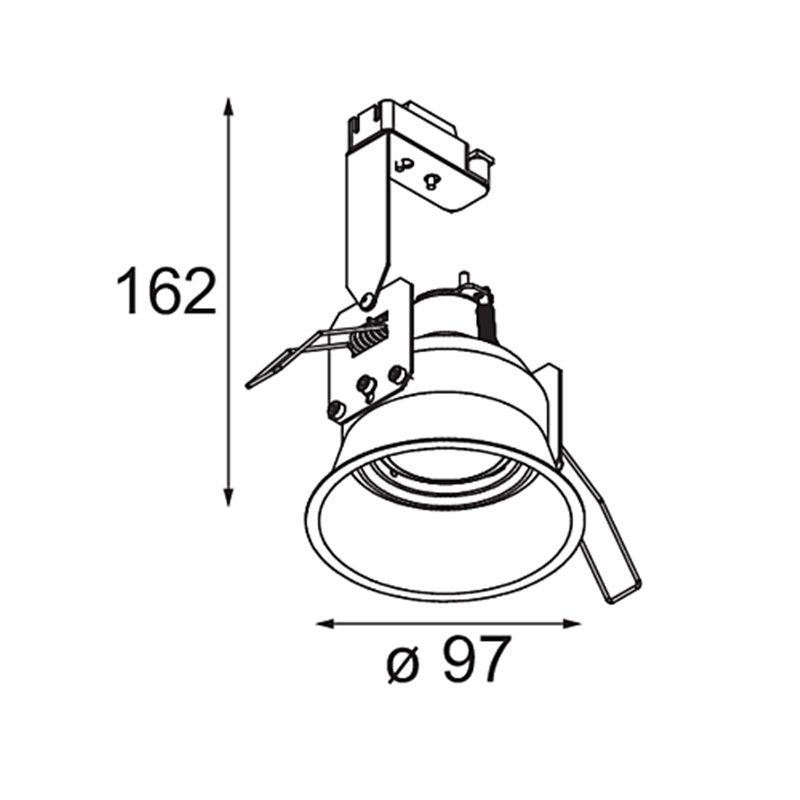 Modular Lotis Round Recessed Adjustable 97 1x GU10 | Spot encastré