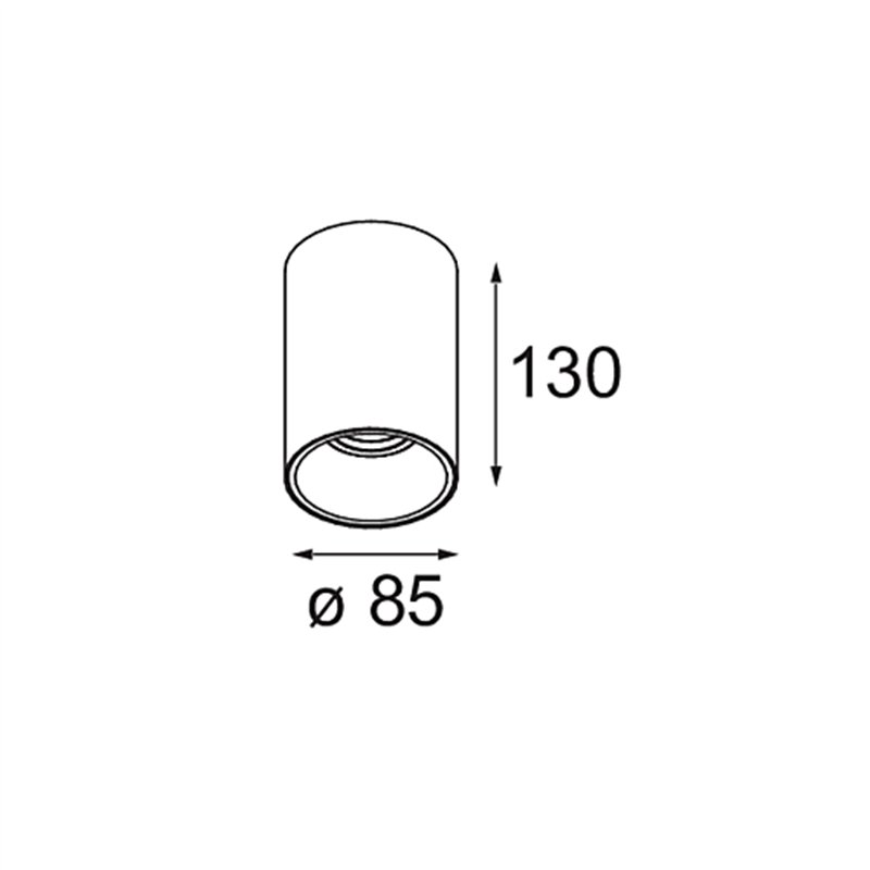 Modular Lotis Tube Surface 85 1x GU10 | Plafonnier