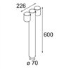 Modular Lowieze Floor 70 High 2x IP54 LED DI | Lampadaire extérieurs
