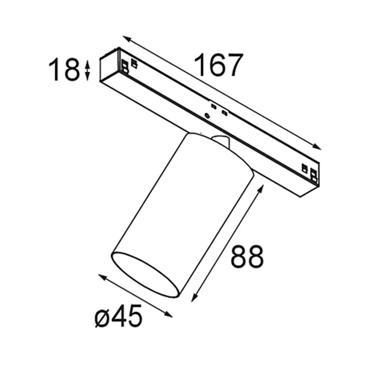 Modular Minude Track 48V Adjustable 45 1x LED | Éclairage sur rail