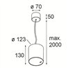 Modular Smart Tube Suspended 115 1x DI 500mA | Lampe à suspension