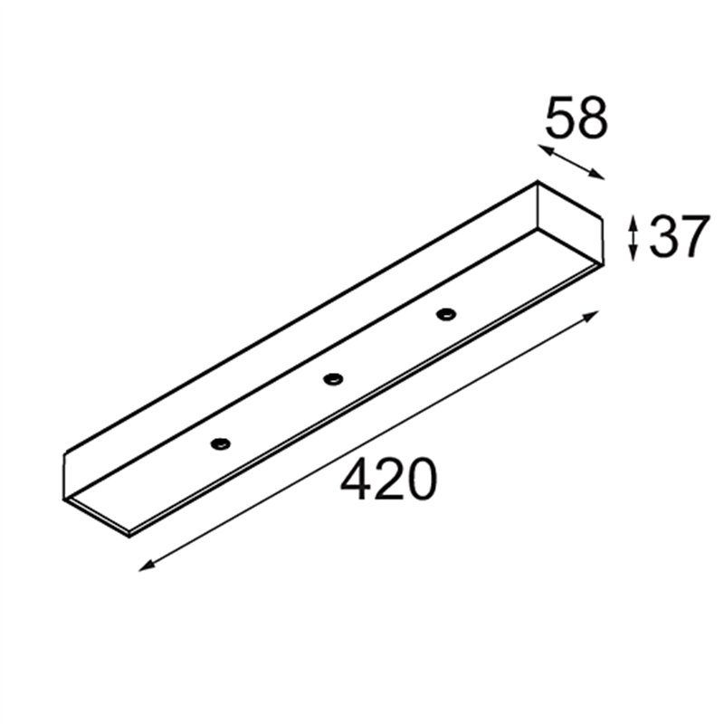 Modular Modupoint Square Surface 420X58 3x Jack DI 500mA | Deckenlampe / Wandlampe