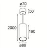 Modular Smart Tube Suspended 82 XL 1x 1800-3000K WD DI 350mA | Lampe à suspension