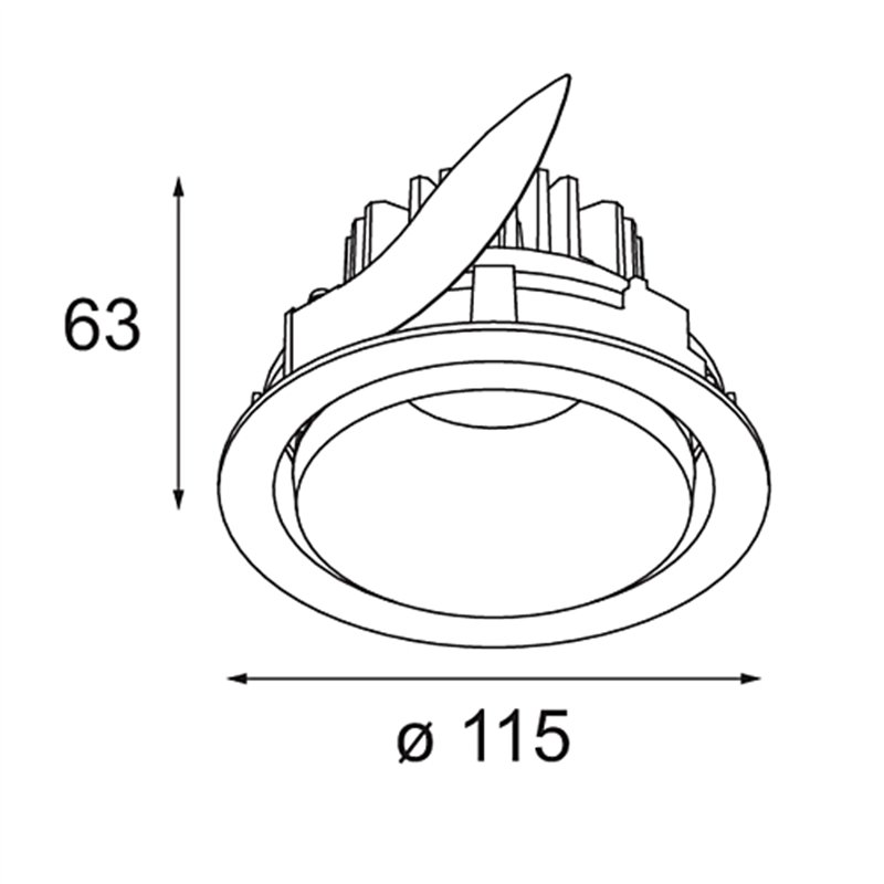 Modular Smart Kup Recessed Adjustable 115 1x LED DE | Spot encastré