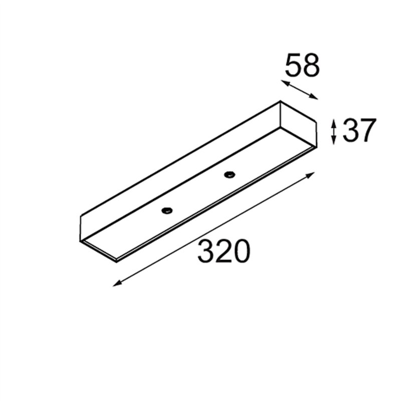 Modular Modupoint Square Surface 320X58 2x Jack 1800-3000K WD DI 350mA | Deckenlampe / Wandlampe