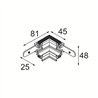 Modular Track 48V Connection 90° Mechanical (For Recessed Trimless Mounting) Inside