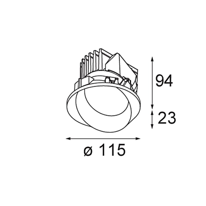Modular Wink Asy Recessed 115 1x IP54 LED DE | Spot encastré