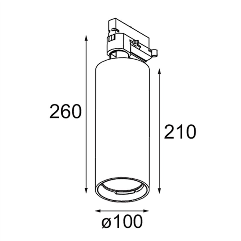 Modular Charlatan Track 230V Adjustable 100 1x LED DI | Éclairage sur rail