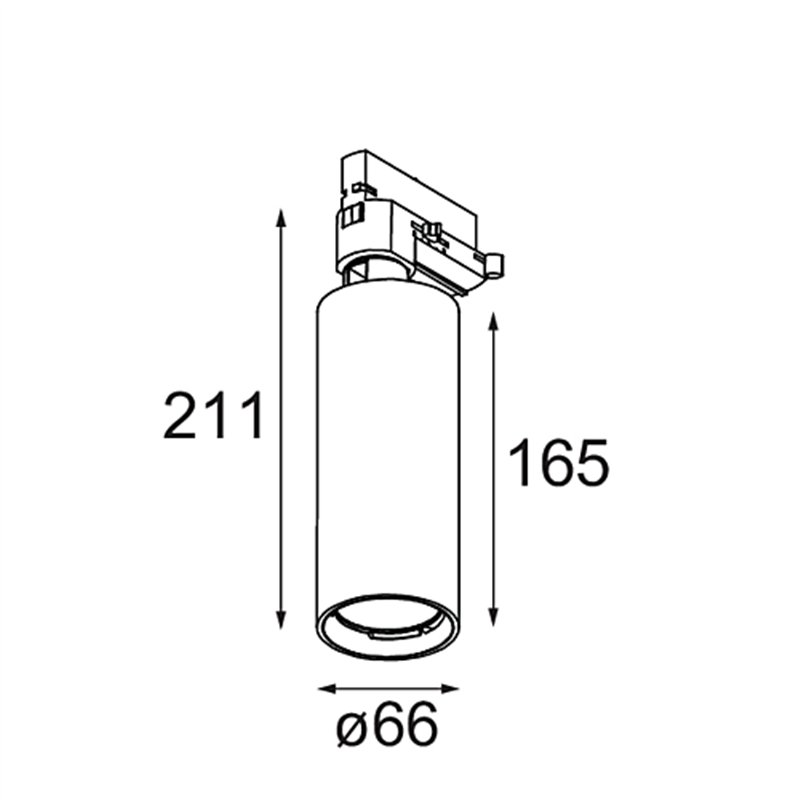 Modular Charlatan Track 230V Adjustable 65 1x LED DI | Éclairage sur rail