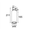 Modular Charlatan Track 230V Adjustable 65 1x LED DI | Éclairage sur rail