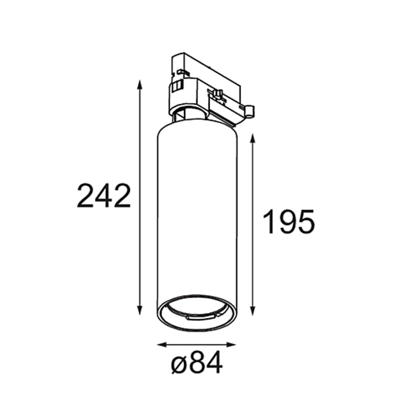 Modular Charlatan Track 230V Adjustable 85 1x LED DI | Éclairage sur rail