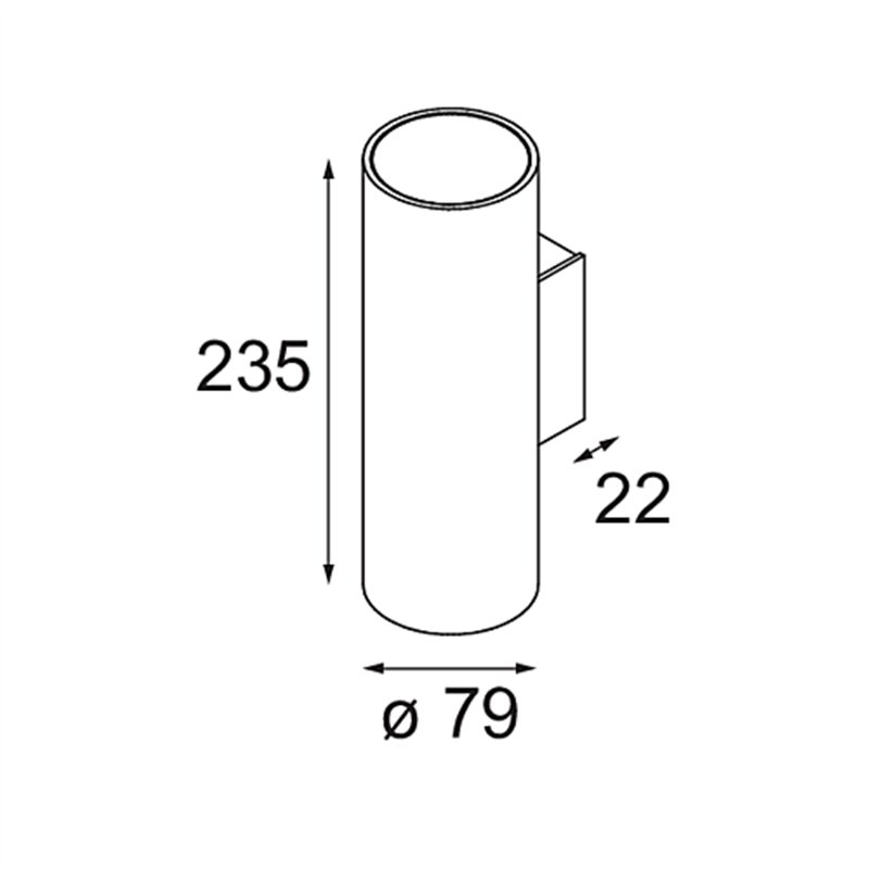 Modular Nude Wall Up/Down 79 2x IP55 LED DI | Wandlampe