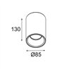 Modular Lotis Tube Surface 85 1x IP44 GU10 | Plafonnier