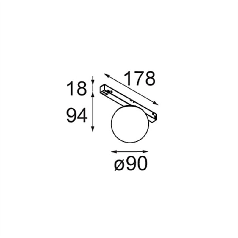 Modular Gamin Track 48V 90 1x LED | Schienenbeleuchtung