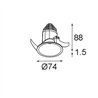 Modular Modest Recessed 74 (Leaf Springs) 1x IP55 LED DE | Spot encastré