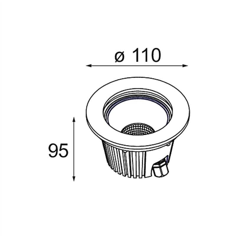 Modular Hipy Round Antiglare Floor Recessed Up 110 1x IP67 LED DE | Bodenlampe