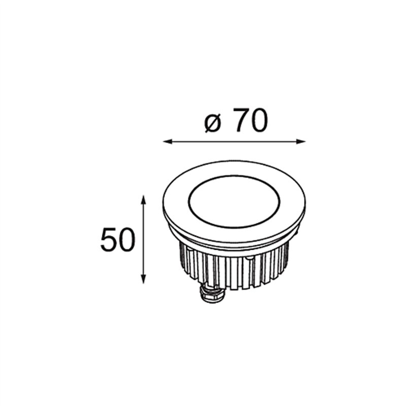 Modular Hipy Round Floor Recessed Up 70 1x IP67 LED DE | Bodenlampe