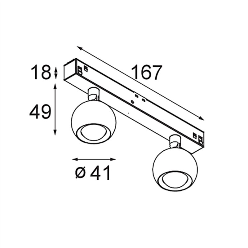 Modular Marbulito Track 48V Adjustable 41 2x LED | Éclairage sur rail