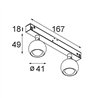 Modular Marbulito Track 48V Adjustable 41 2x LED | Éclairage sur rail