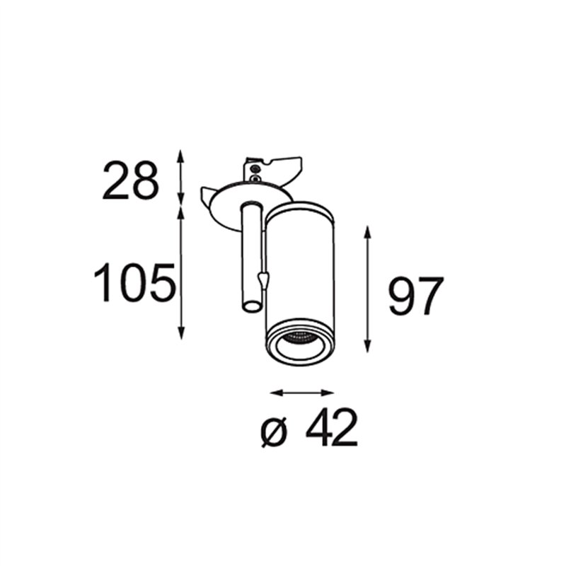 Modular Medard Semi-Recessed Adjustable 42 1x LED DE | Spot encastré