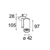 Modular Medard Semi-Recessed Adjustable 42 1x LED DE | Spot encastré
