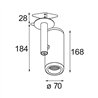 Modular Medard Semi-Recessed Adjustable 70 1x LED DE | Spot encastré