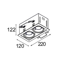 Modular Mini-Multiple Recessed Adjustable GU10 2x | Spot encastré