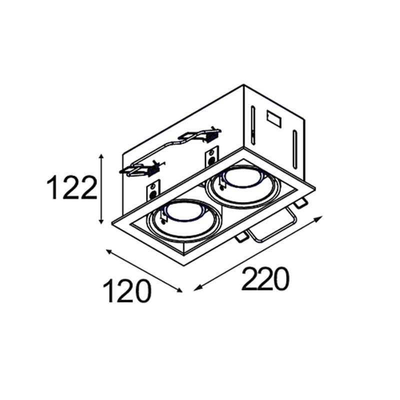 Modular Mini-Multiple Recessed Adjustable GU10 2x | Spot encastré